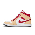 Air Jordan 1 Mid Light Curry Cardinal