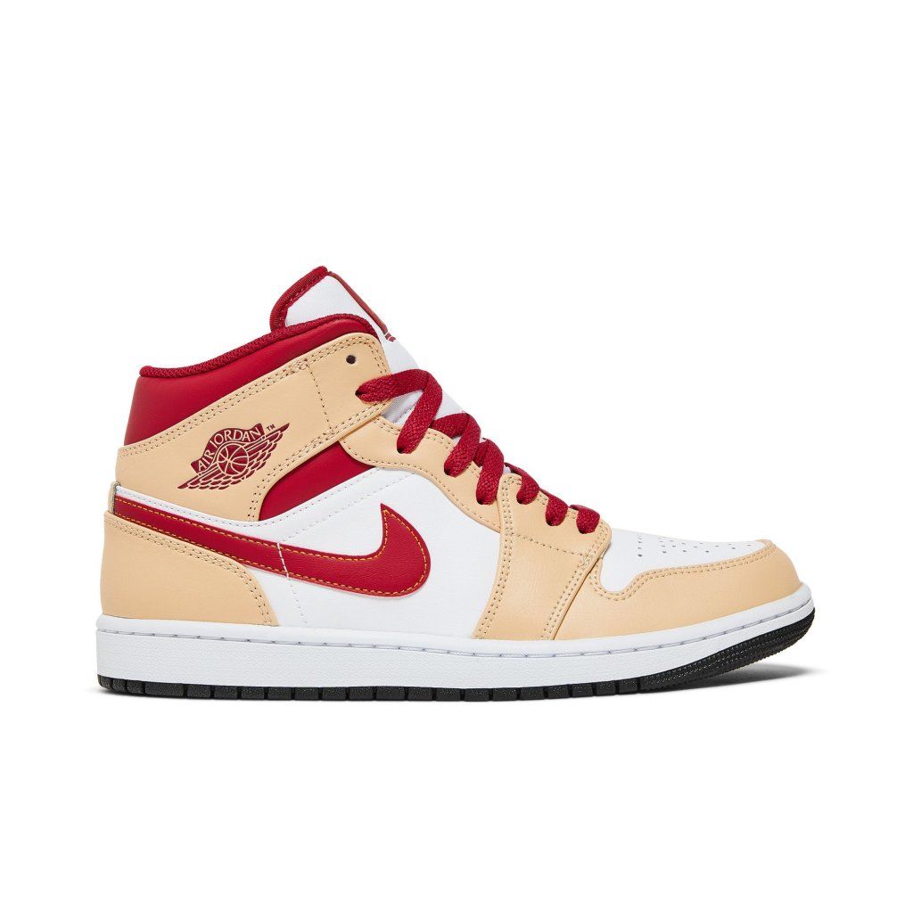 Air Jordan 1 Mid Light Curry Cardinal