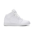 Air Jordan 1 Mid Triple White Tumbled Leather (GS)
