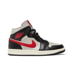 Air Jordan 1 Mid Black College Grey Gym Red (W)
