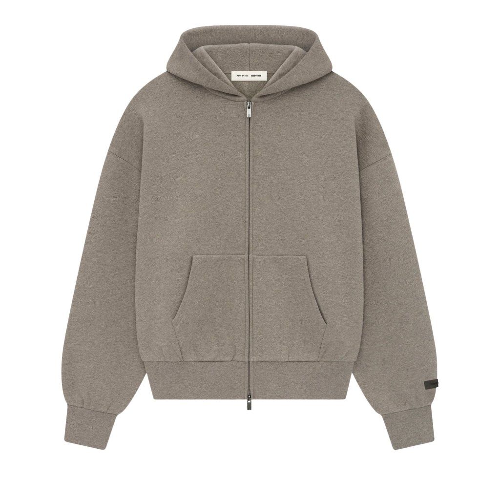 Fear of God Essentials Classic Fleece Zip-Up Hoodie Homestead Heather