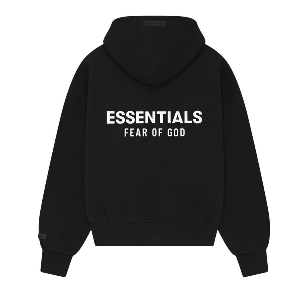 Fear of God Essentials Classic Full Zip-Up Hoodie Jet Black