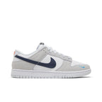 Nike Dunk Low White Grey Navy Aqua Mini Swoosh