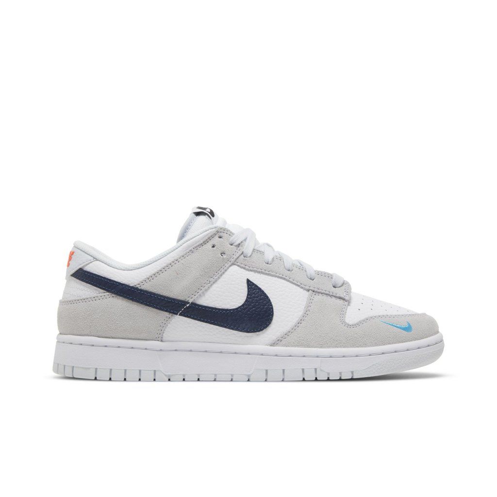 Nike Dunk Low White Grey Navy Aqua Mini Swoosh