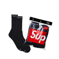 Supreme Hanes Crew Socks (4 Pack) Black
