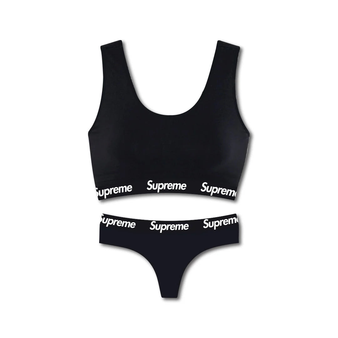 Supreme Custom Bra + Panties Set Black