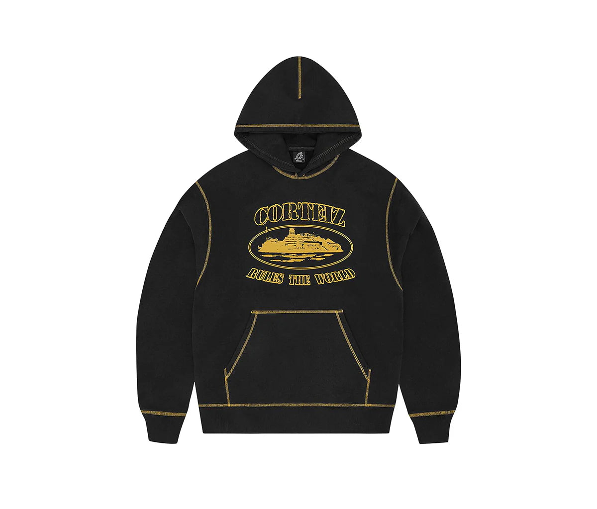 Corteiz Alcatraz Contrast Hoodie Black & Yellow