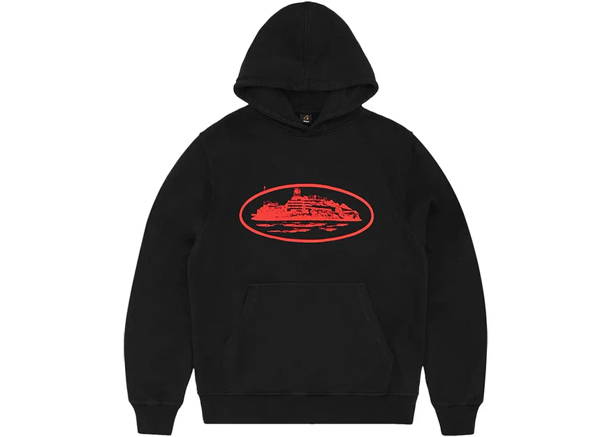 Corteiz Alcatraz Hoodie Black & Red