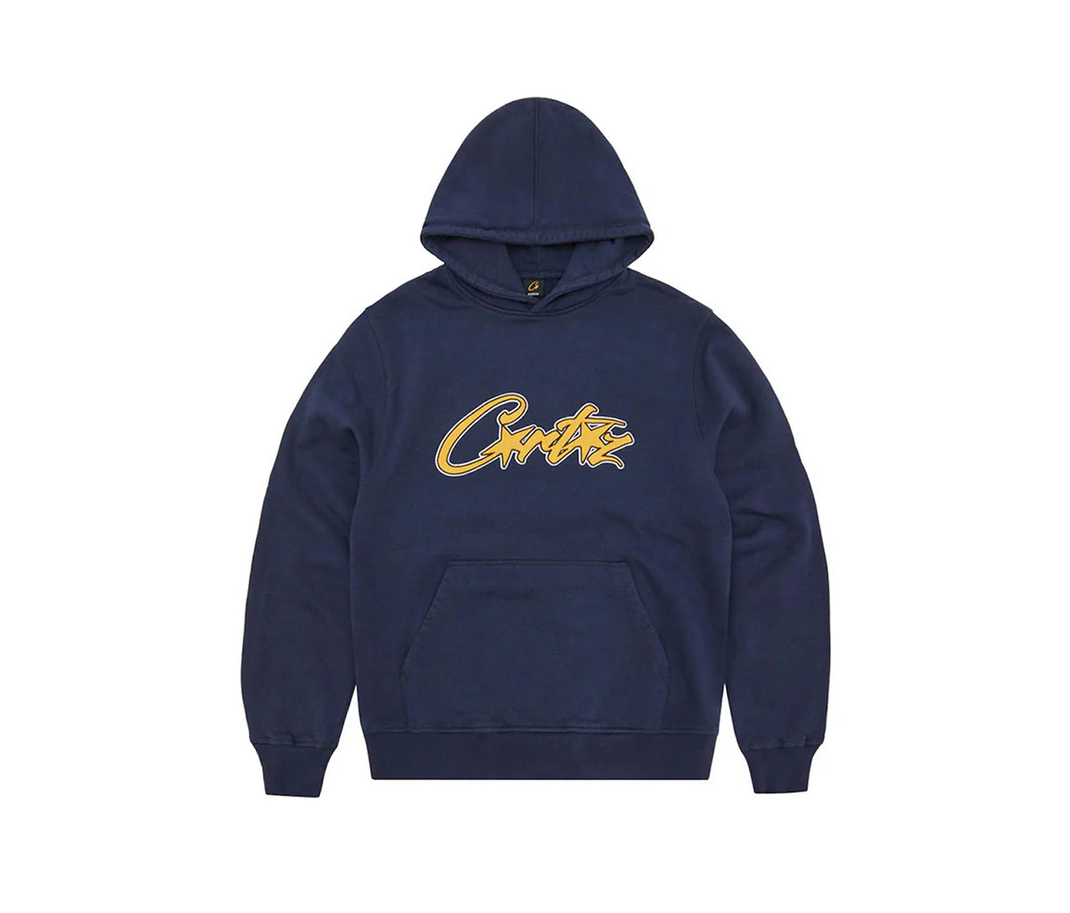 Corteiz Satin Applique Allstarz Hoodie Navy