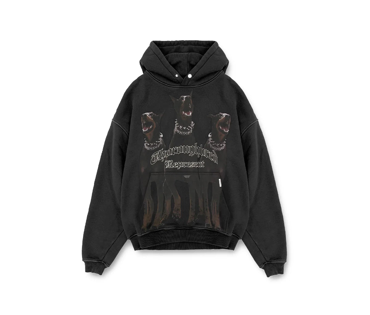 Represent Thoroughbred Oversized Hoodie Vintage Black