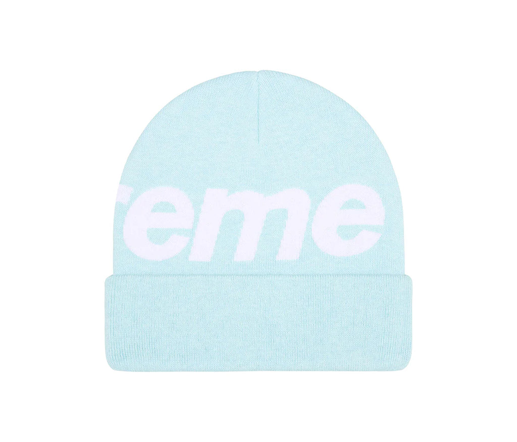 Supreme Big Logo Beanie (FW25) Light Blue