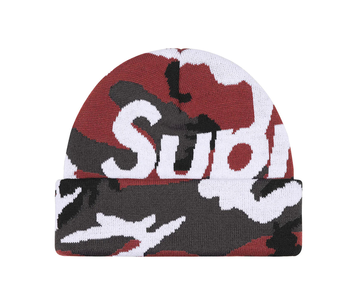 Supreme Camo Big Logo Beanie Red Camo