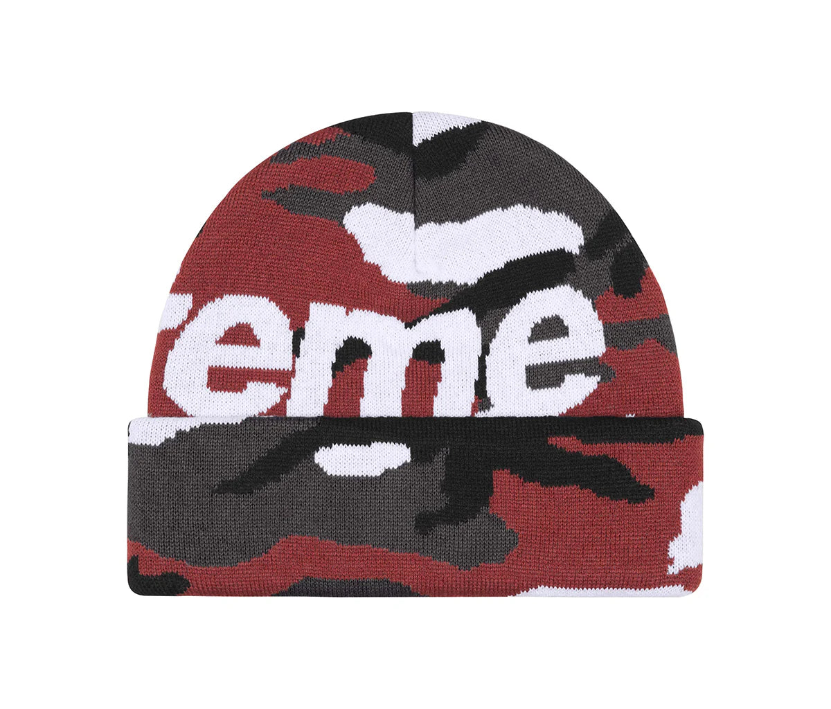 Supreme Camo Big Logo Beanie Red Camo
