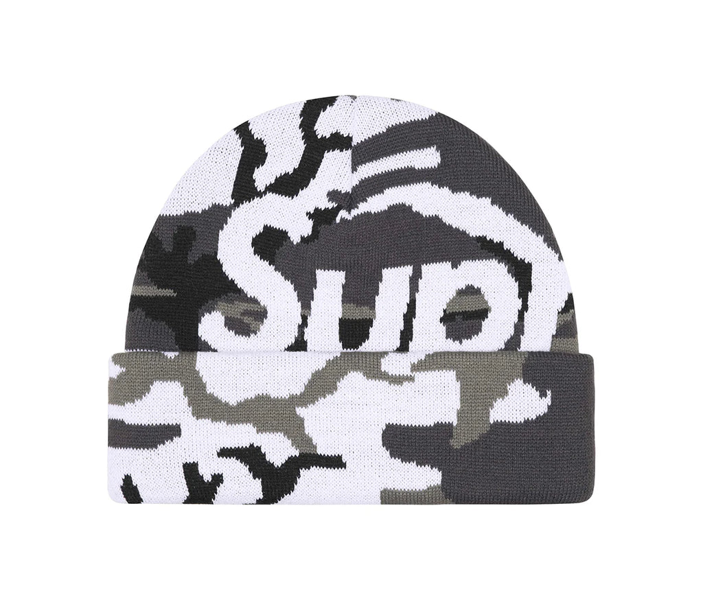 Supreme Camo Big Logo Beanie Snow Camo