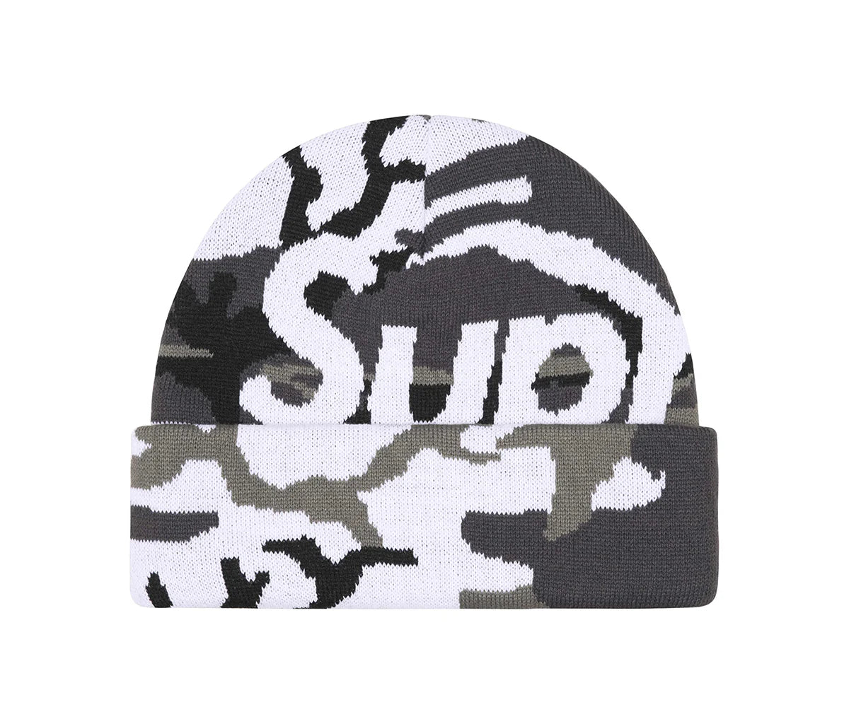 Supreme Camo Big Logo Beanie Snow Camo
