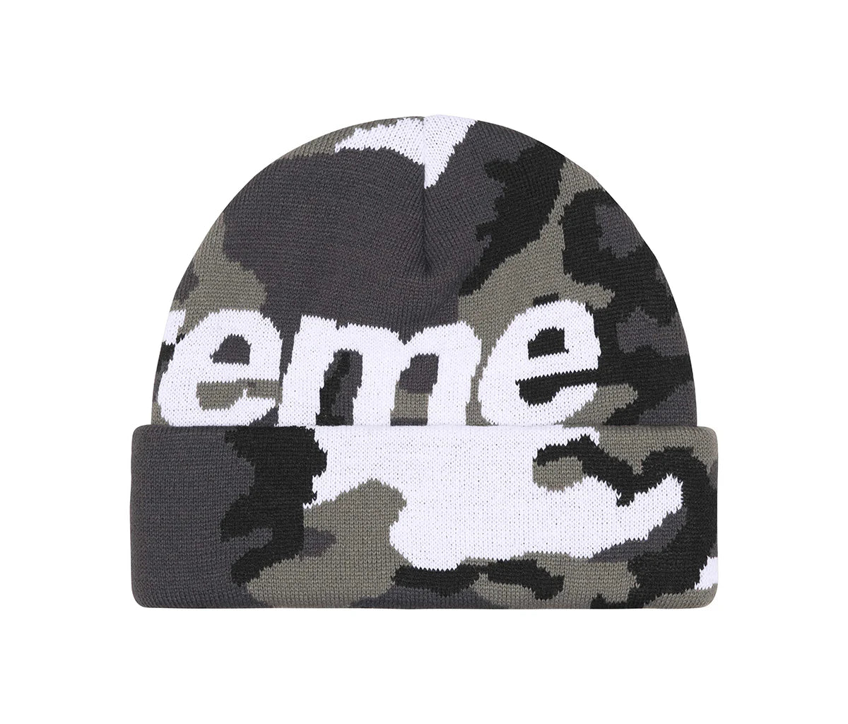 Supreme Camo Big Logo Beanie Snow Camo