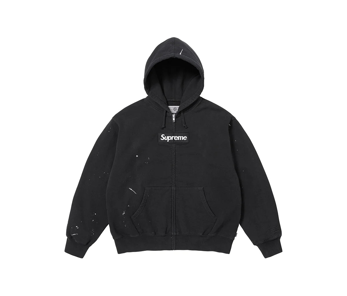 Supreme MM6 Maison Margiela Box Logo Zip Up Hooded Sweatshirt Black