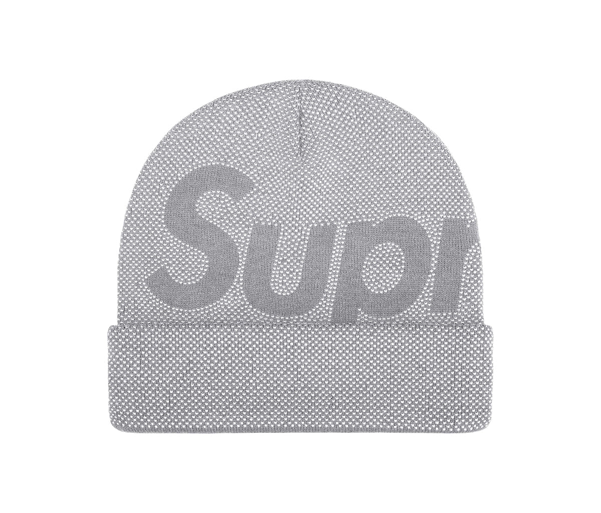 Supreme Studded Knockout Big Logo Beanie Grey