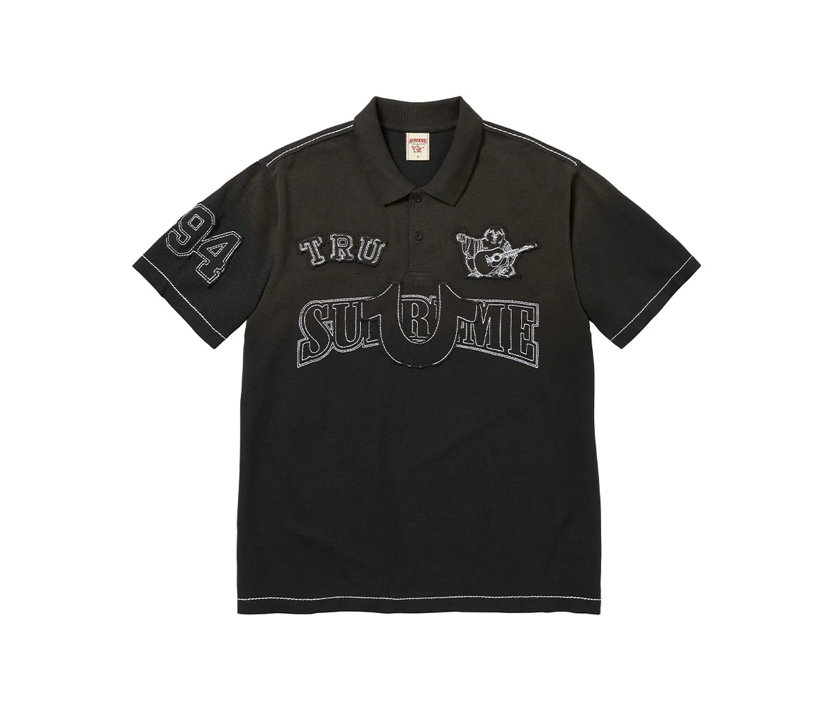 Supreme True Religion Applique Polo Black