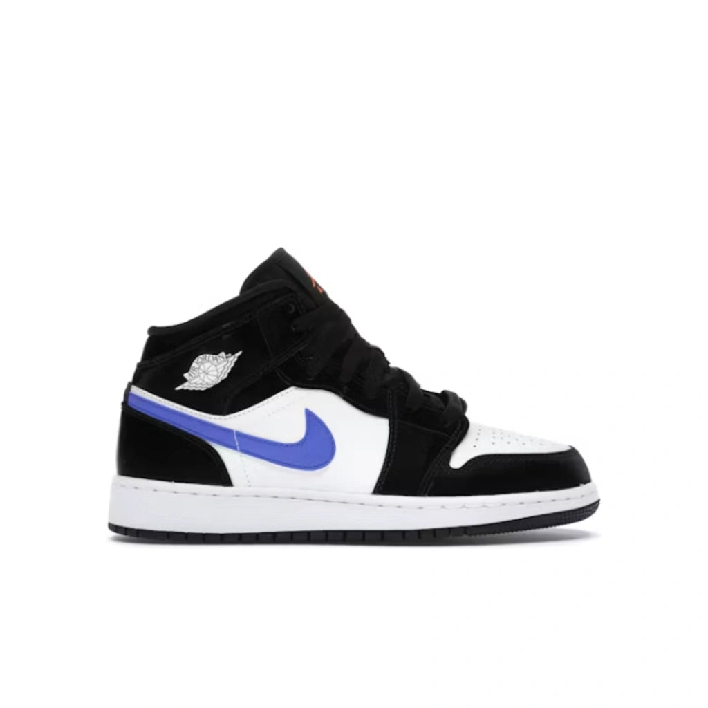 Air Jordan 1 Mid Black Racer Blue White (GS) - 