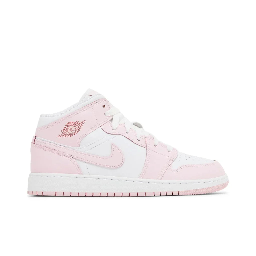 Air Jordan 1 Mid Pink Foam Fire Red dětské tenisky