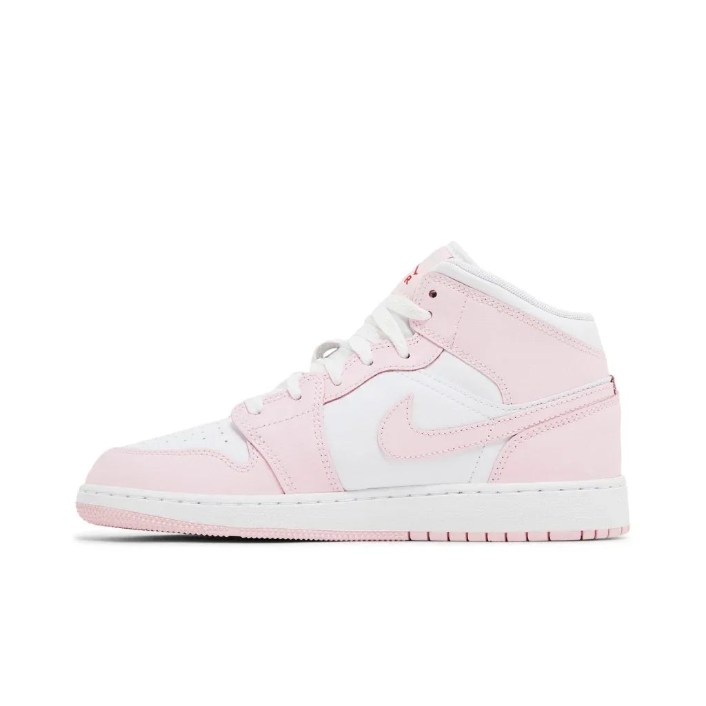 Air Jordan 1 Mid Pink Foam Fire Red dětské tenisky