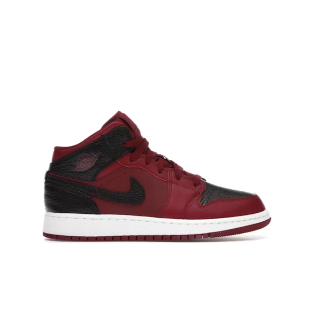 Air Jordan 1 Mid Team Red Black White (GS) - Air Jordan 1 Mid