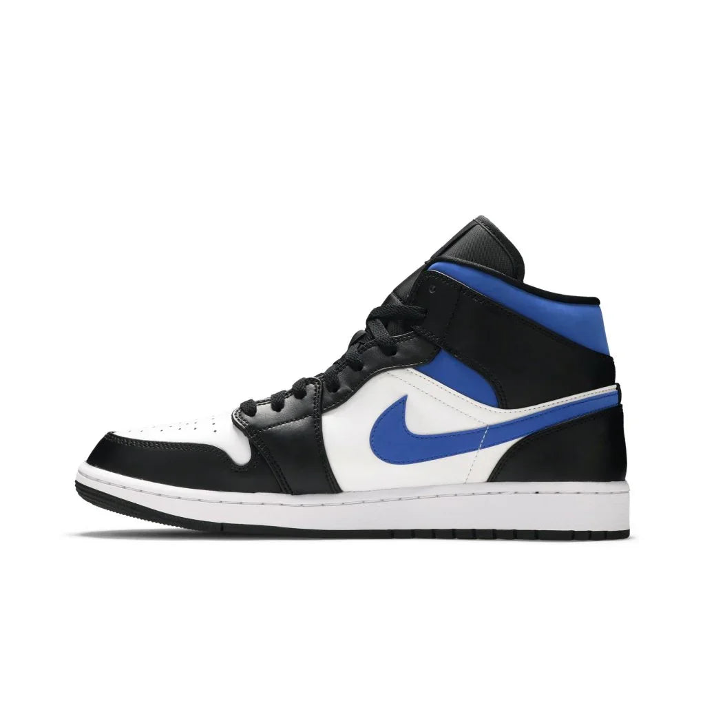 Air Jordan 1 Mid White Black Racer Blue tenisky