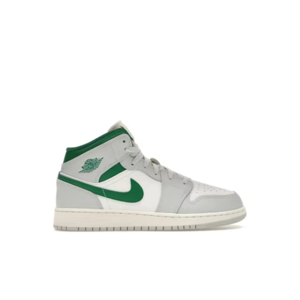 Air Jordan 1 Mid White Pure Platinum Pine Green (GS)