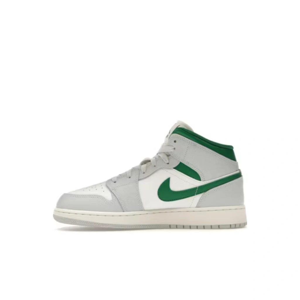 Air Jordan 1 Mid White Pure Platinum Pine Green (GS)