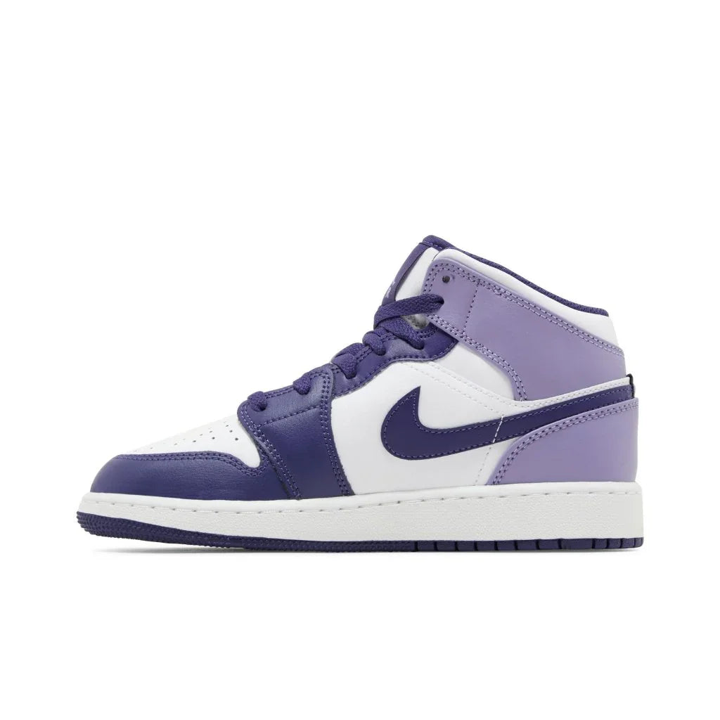 Air Jordan 1 Mid White Sky J Purple dětské tenisky
