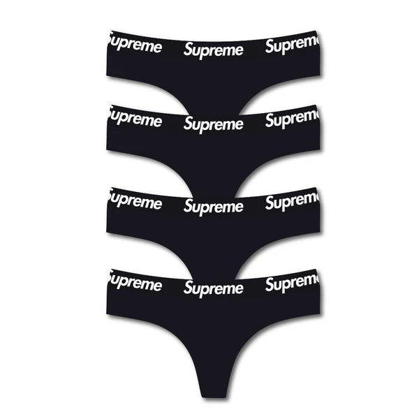 Supreme Custom Panties (4 Pack) Black