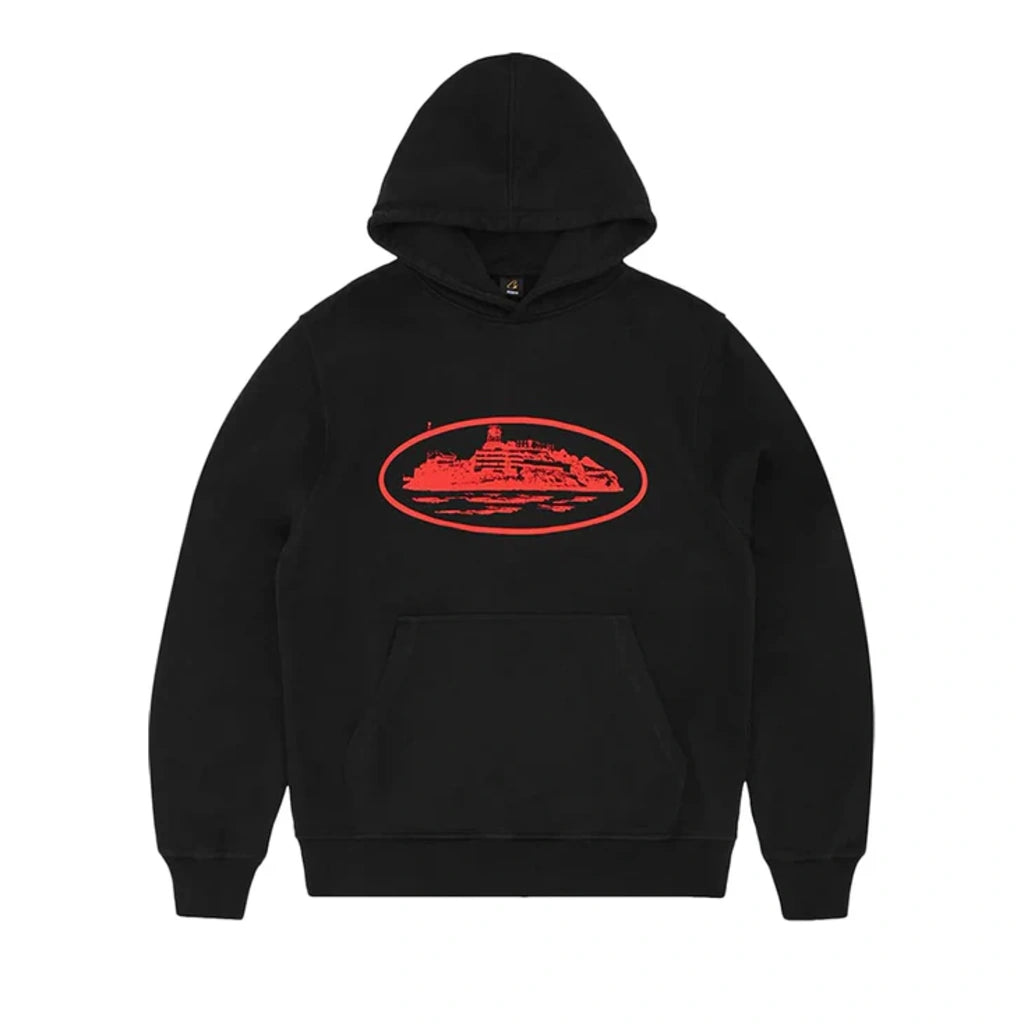 Corteiz Alcatraz Hoodie Black & Red