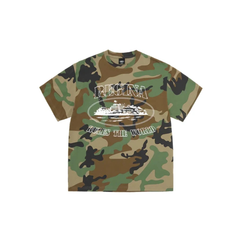 Corteiz Regina Rules The World Tee Camo