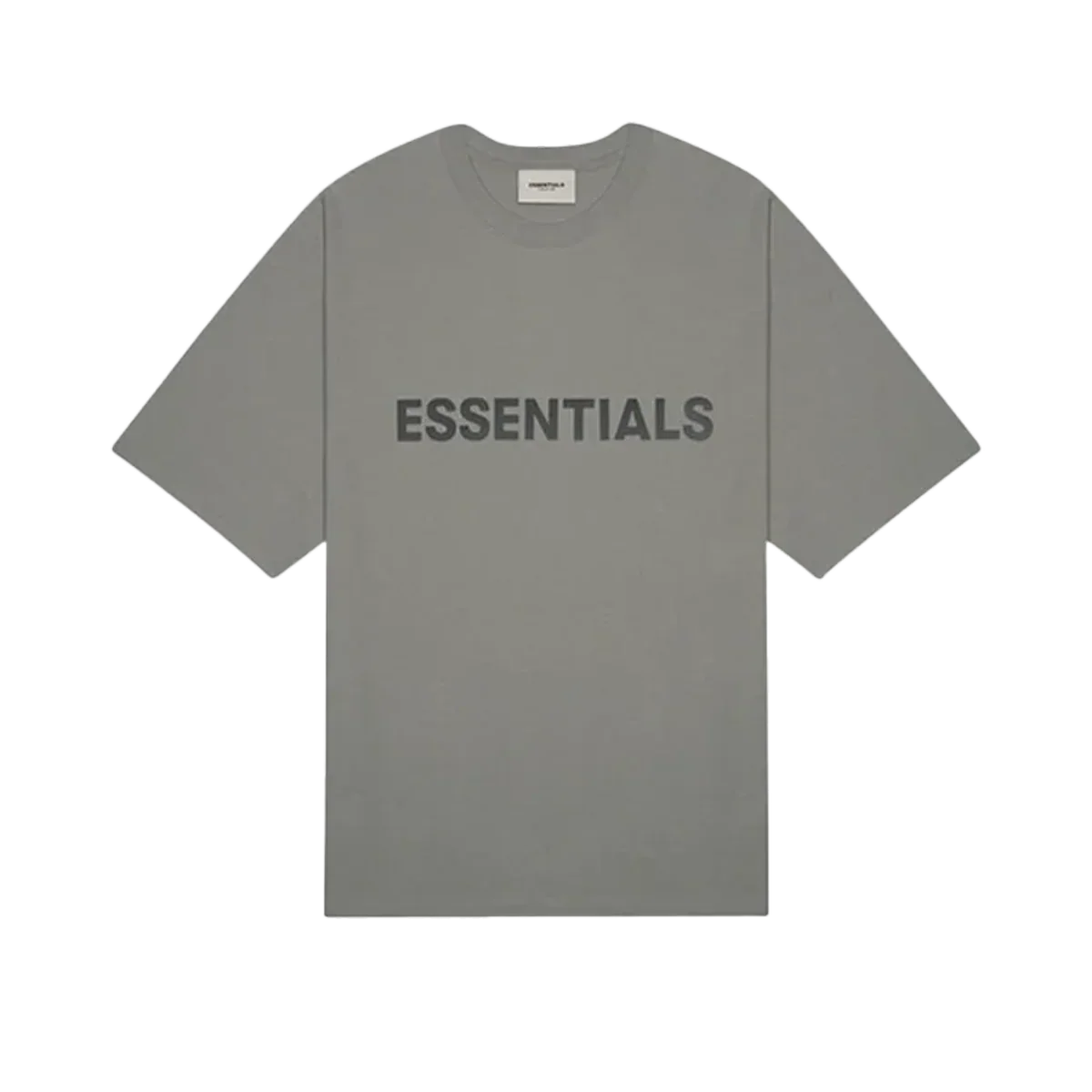 Fear of God Essentials Boxy T-Shirt Applique Gray Flannel pánské tričko