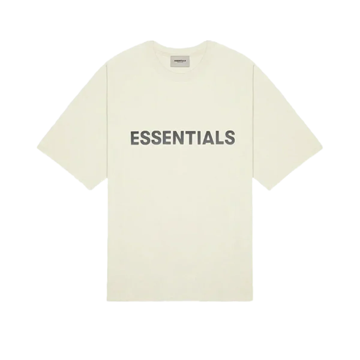 Fear of God Essentials Boxy T-Shirt Applique Logo Butter Cream pánské tričko