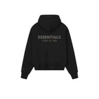Fear of God Essentials Classic Fleece Zip-Up Hoodie Glossy Jet Black