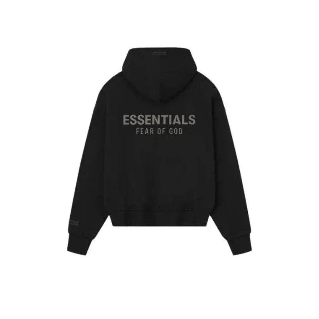 Fear of God Essentials Classic Fleece Zip-Up Hoodie Glossy Jet Black