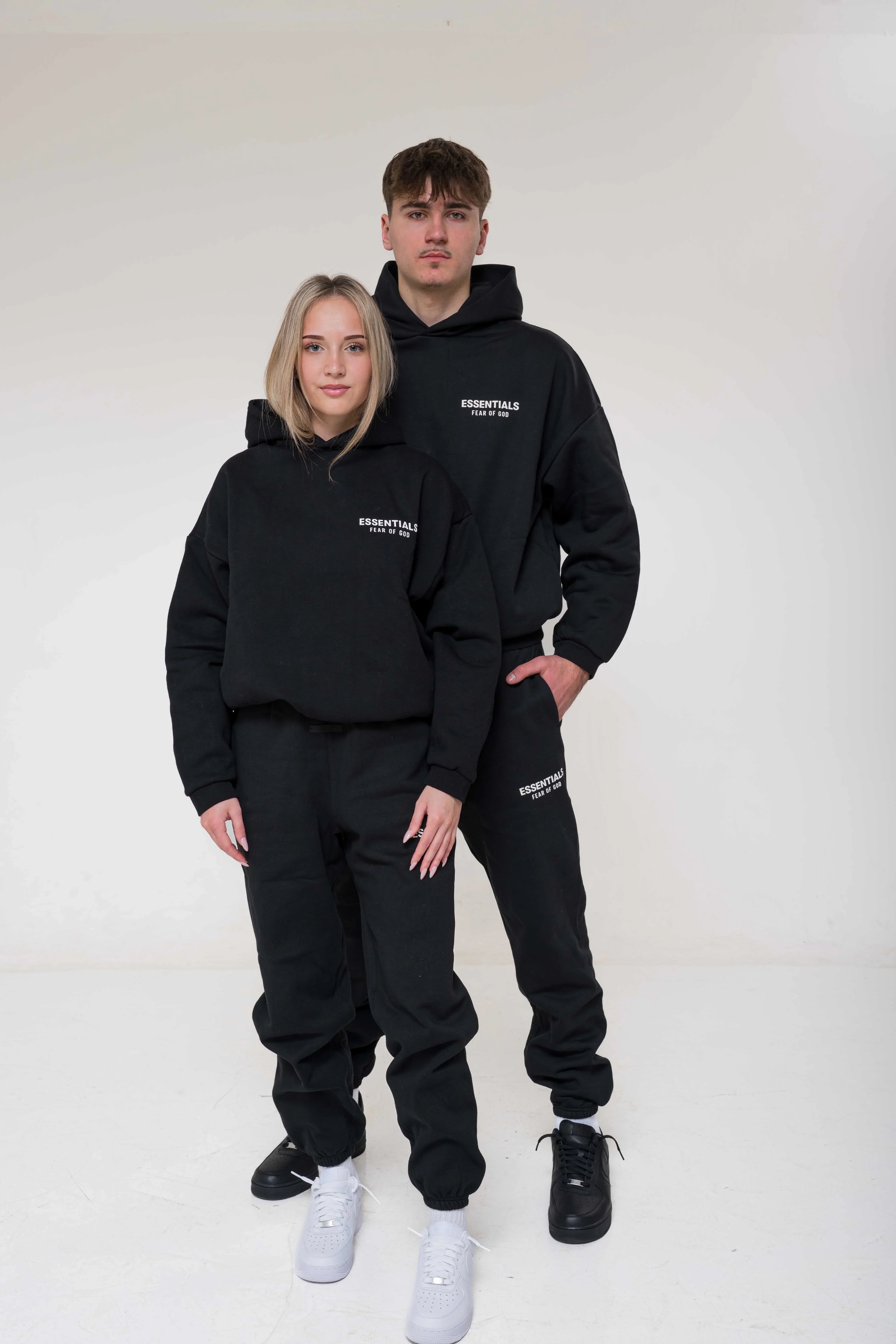 Fear of God Essentials Fleece Hoodie Black unisex mikina