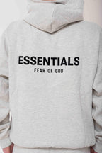 Fear of God Essentials Light Oatmeal Hoodie back view