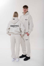 Fear of God Essentials Light Oatmeal Set outfit