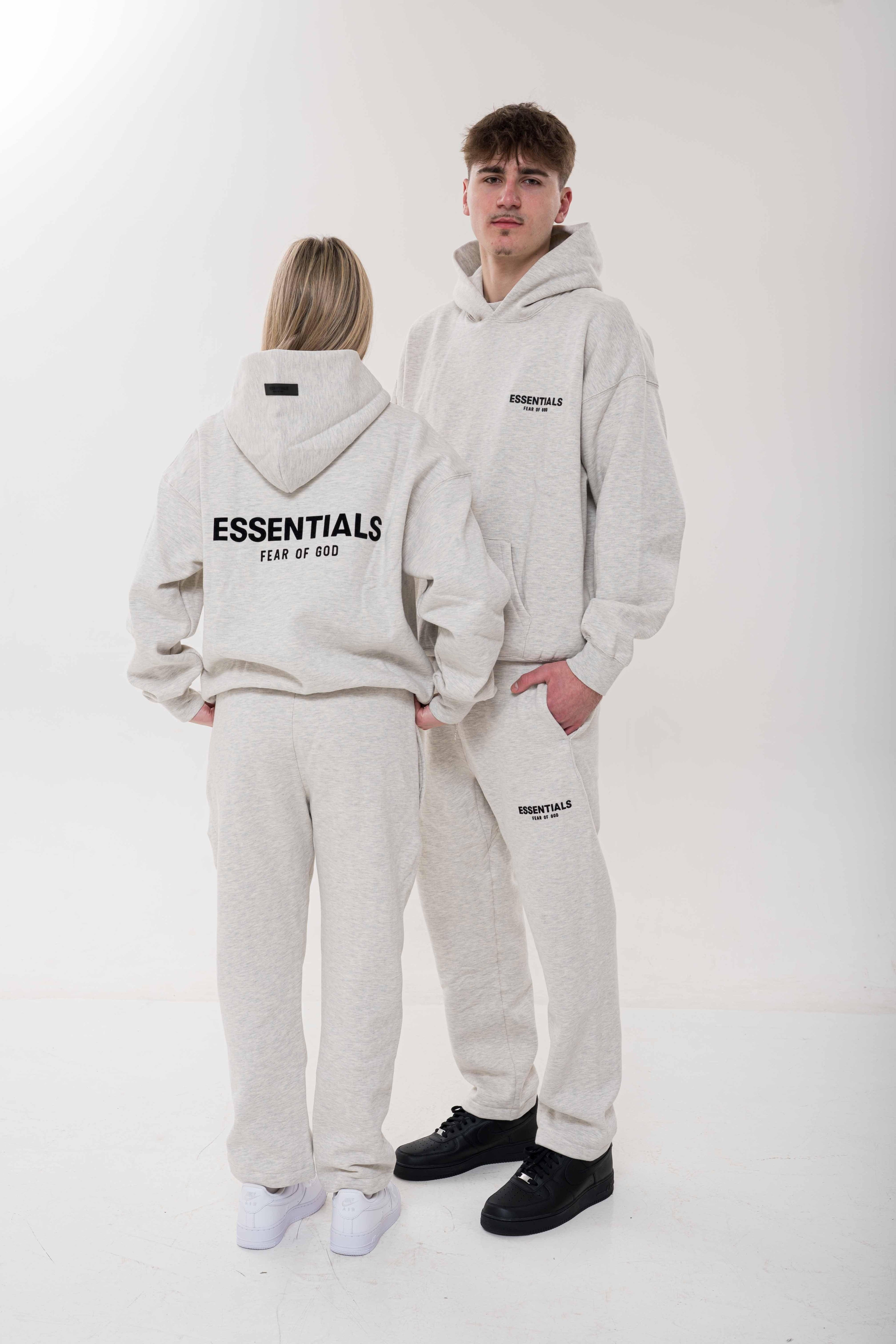 Fear of God Essentials Light Oatmeal Set outfit