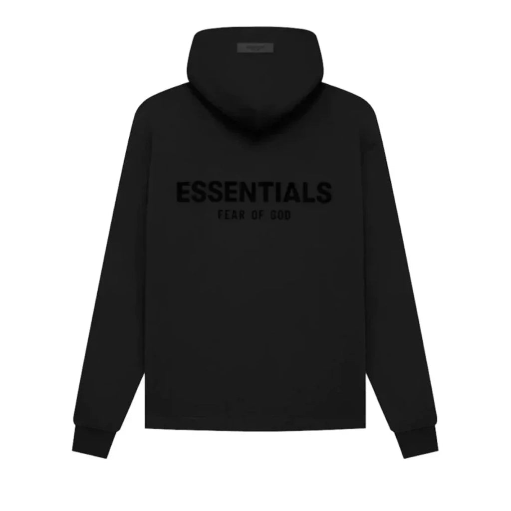 Fear of God Essentials Pullover Chest Logo Hoodie Stretch Limo Black