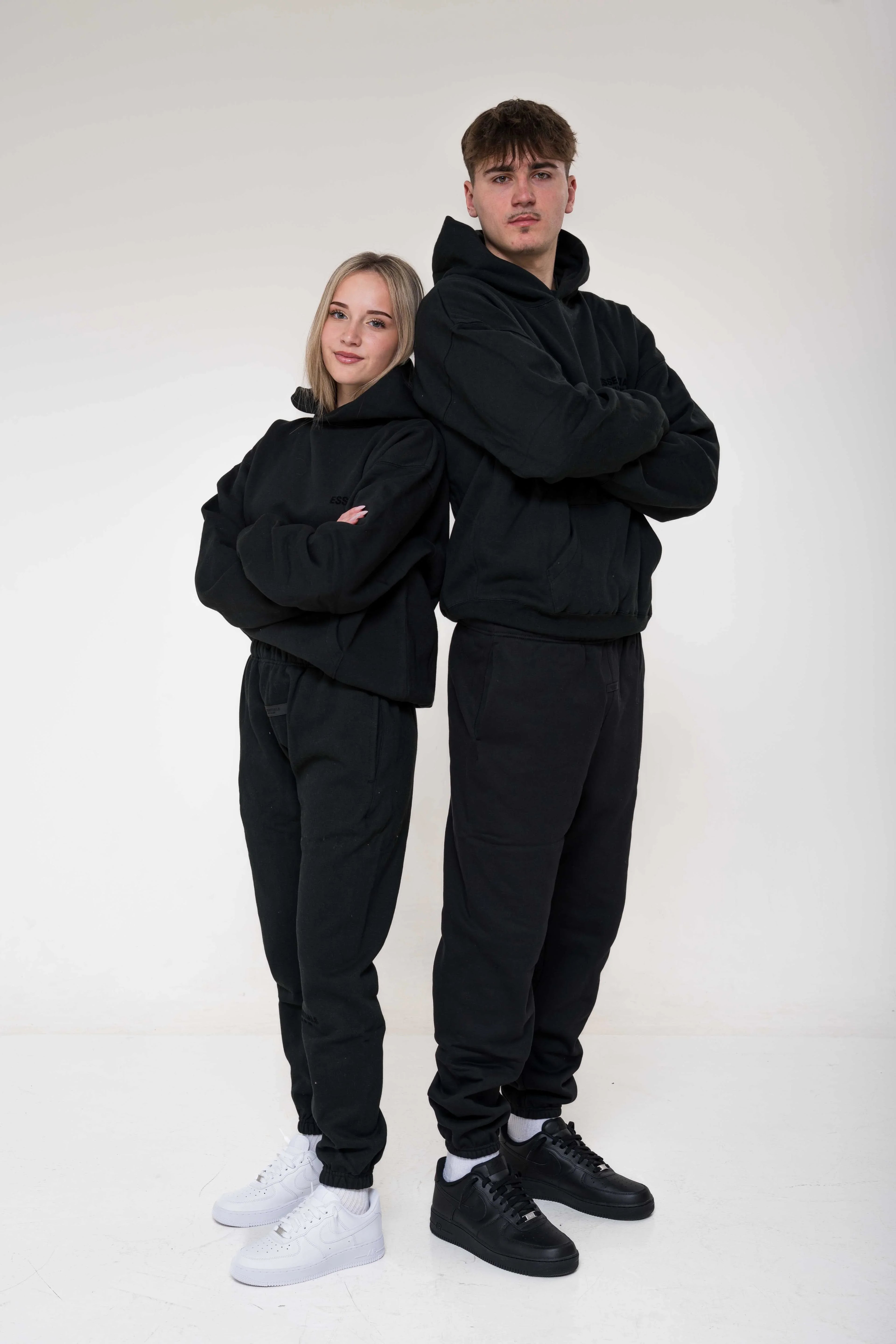 Fear of God Essentials Stretch Limo Black Set outfit