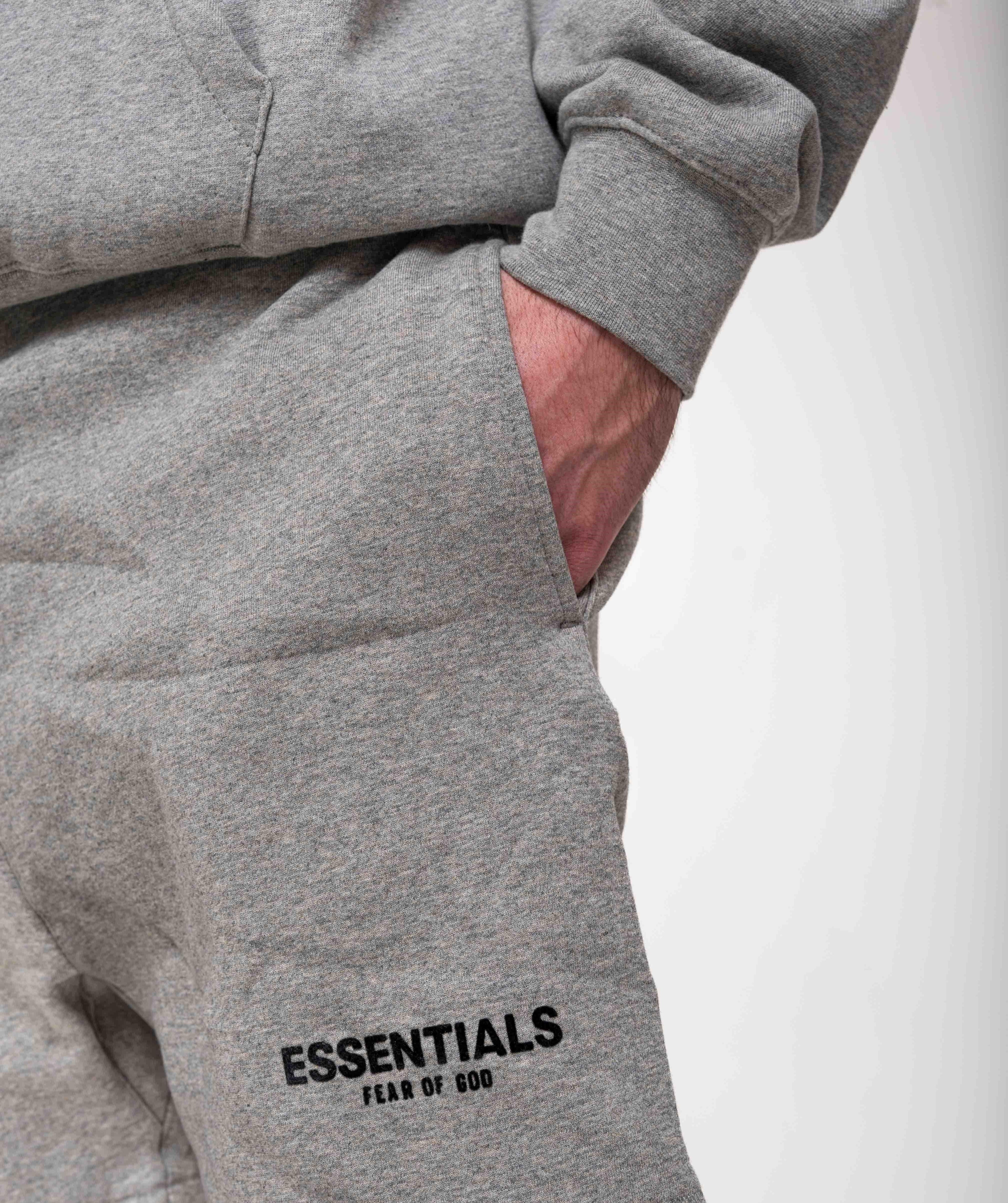 Fear of God Essentials Sweatshort Dark Oatmeal logo detail