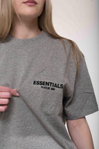 Fear of God Essentials T-Shirt Dark Oatmeal logo detail