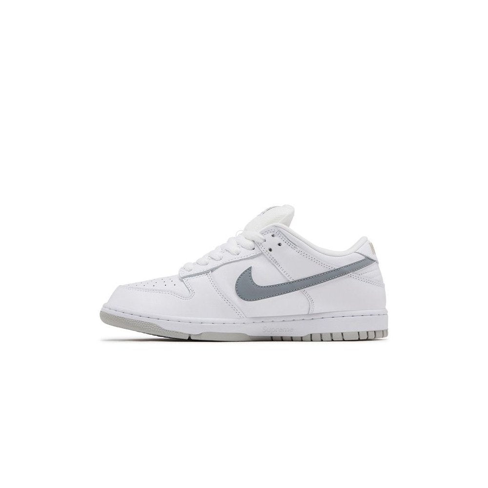 Supreme x Nike Dunk Low SB 'White Metallic Silver'