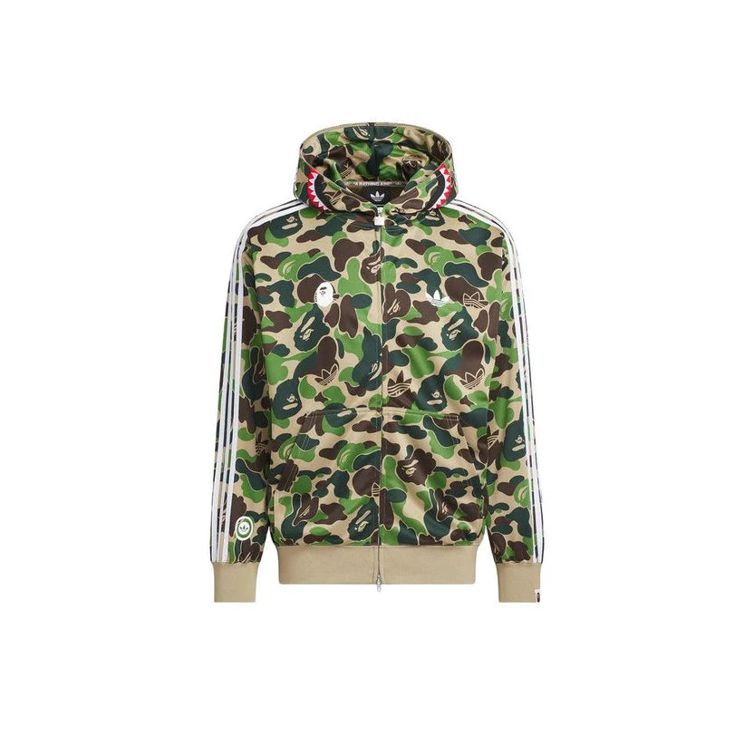 adidas x BAPE Relaxed Fit Track Camo Shark Full Zip Hoodie Green