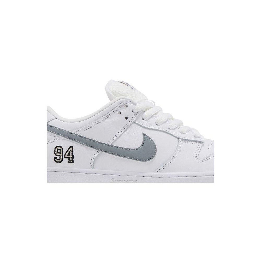 Supreme x Nike Dunk Low SB 'White Metallic Silver'