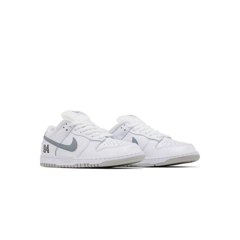 Supreme x Nike Dunk Low SB 'White Metallic Silver'